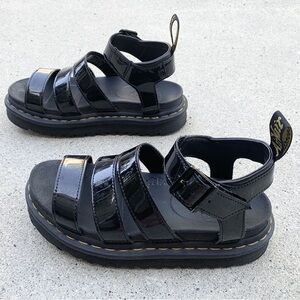 Dr. Martens Black Patent Leather Sandals